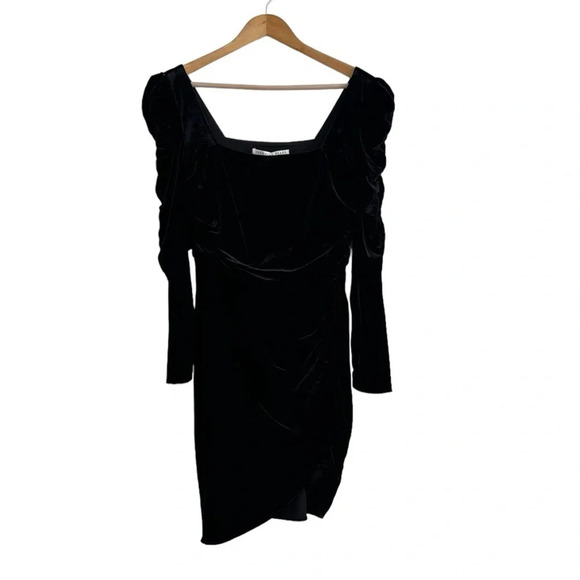 NWT Veronica Beard 8 Toki Black Velvet Ruched Square Neck LBD Cocktail Dress - Picture 3 of 10